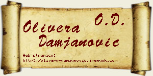 Olivera Damjanović vizit kartica